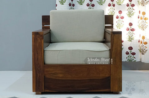 Marriott 1 Seater Wooden Sofa (Honey Irish Cream)