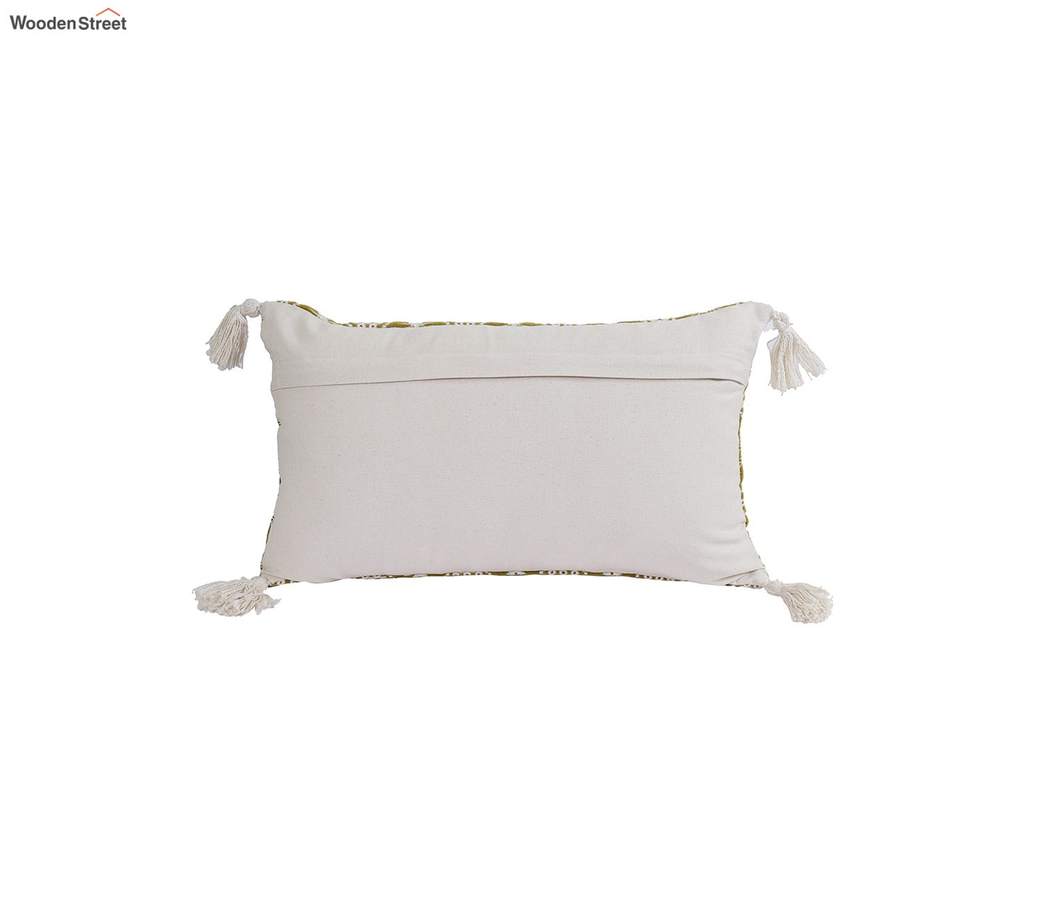 Super Soft Ethnic Design Set of 2 Embroidered Cushion Cover (Henna Green, 20 x 12 inches)