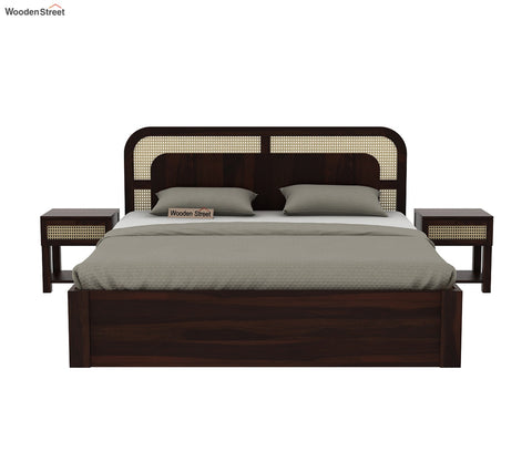 Emalyn Bed With Storage (Queen Size, Walnut Finish)