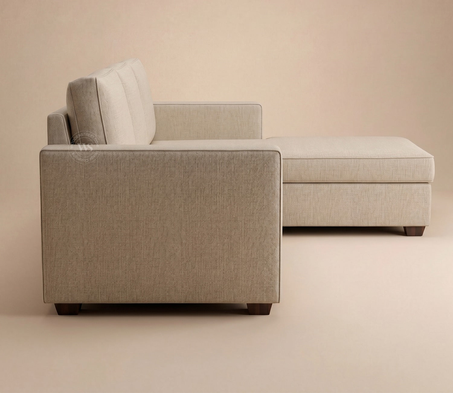 Albus L-Shape 4 Seater Sofa (Cotton, Jade Ivory)