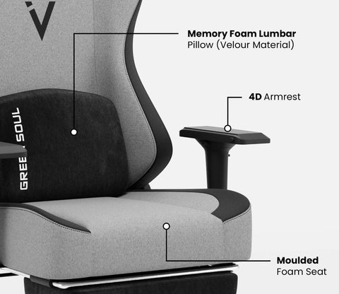 Vision Pro Multi-Functional Ergonomic with Footrest (Grey)