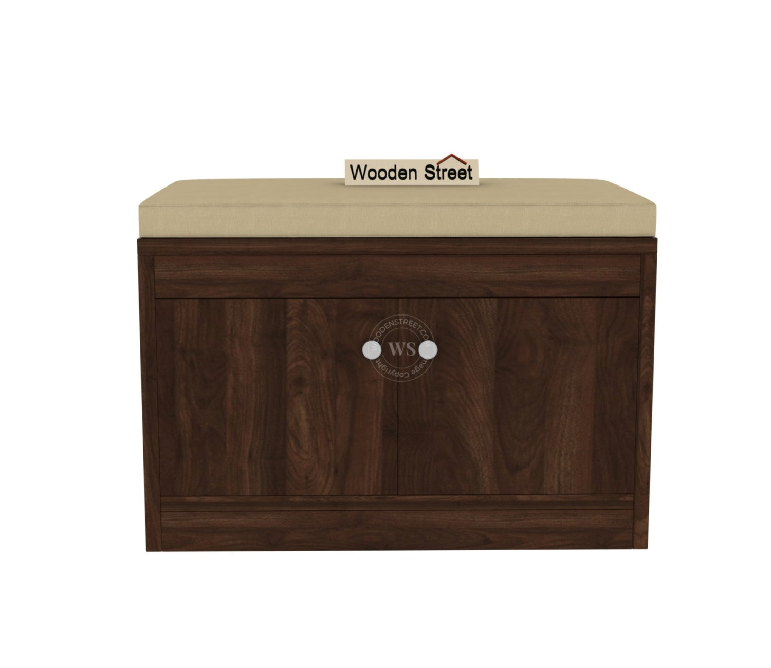 Anton Engineered Wood Shoe Rack with Seating (Columbian Walnut Finish)