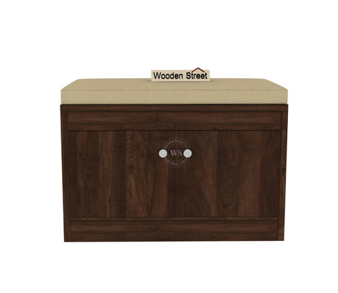 Anton Engineered Wood Shoe Rack with Seating (Columbian Walnut Finish)