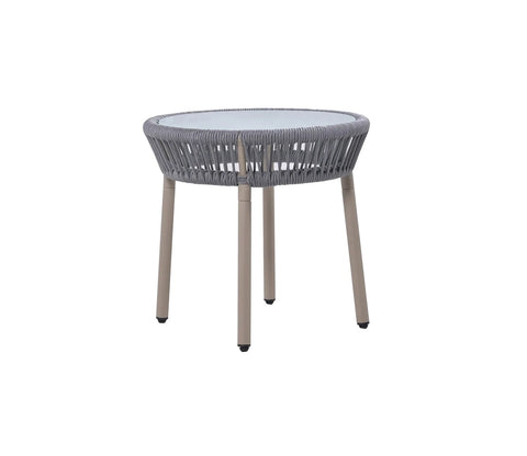 Grey Rope 2 Seater Chair Set And Off White Cushions