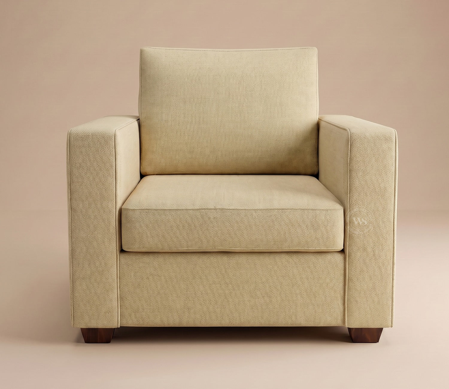 Albus One Seater Fabric Sofa (Cotton, Irish Cream)