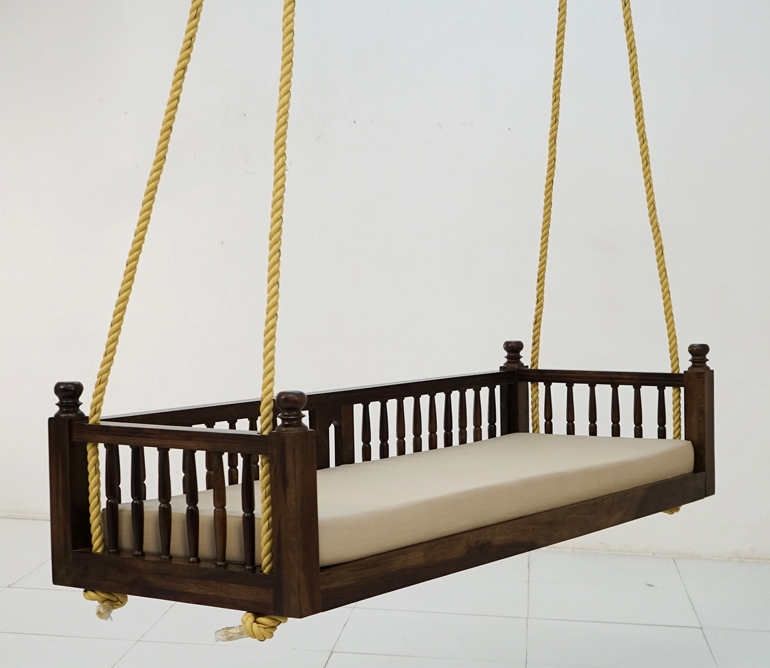 Alanis Wooden Swing Chair (Walnut Finish)
