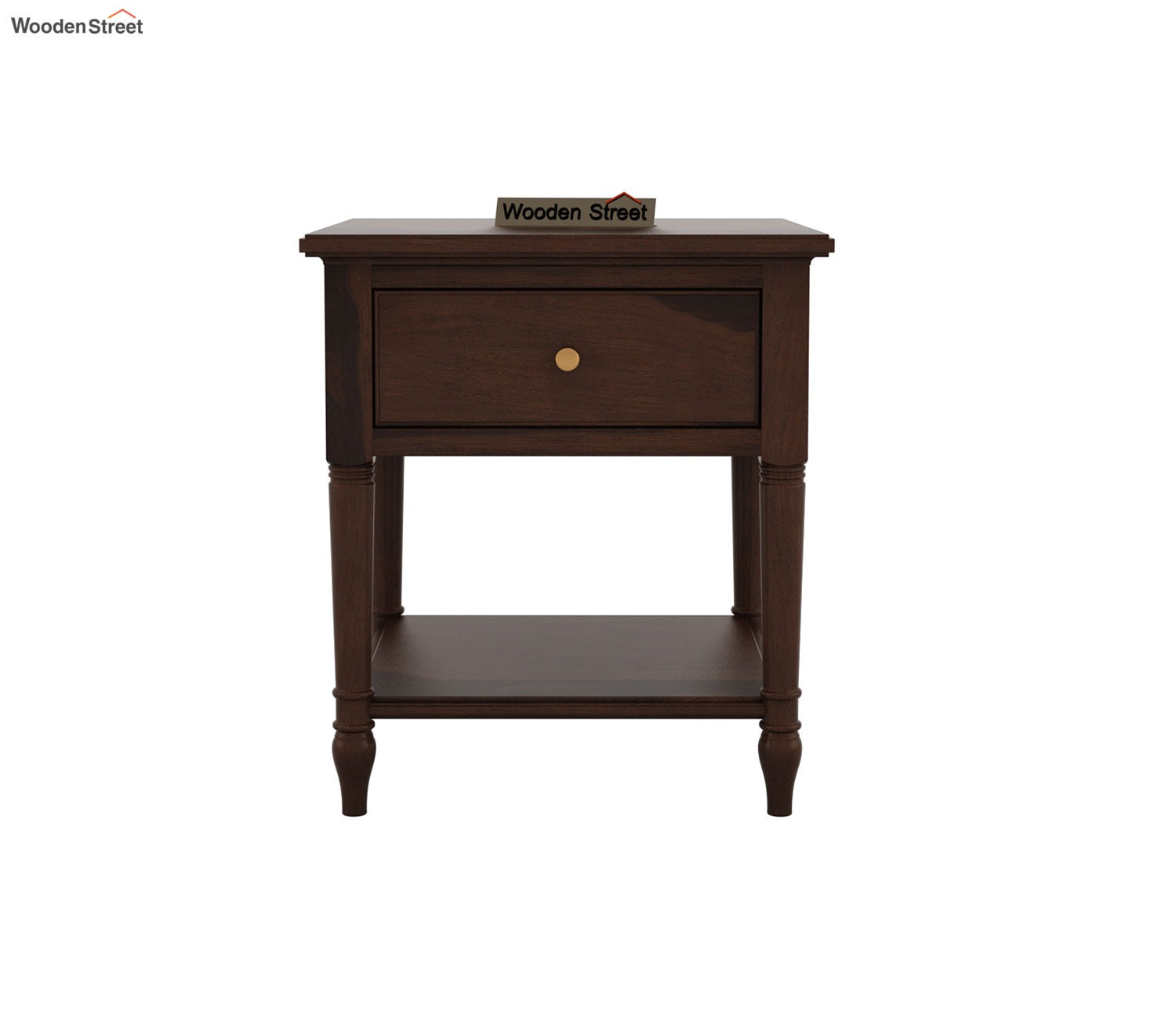 Emerson Sheesham Wood Side End Table (Teak Finish)