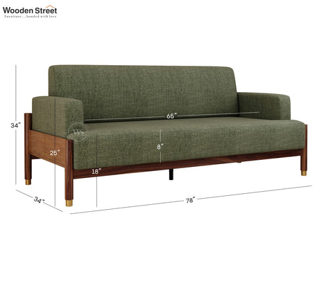 Kairav Modern 3+2 Wooden Sofa Set with Premium Upholstery (Sage Green)