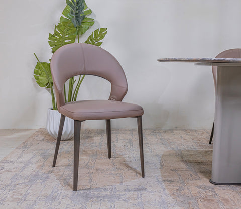Koby Modern Dining Chair with Tapered Legs - Full Leatherette Design (Orange)