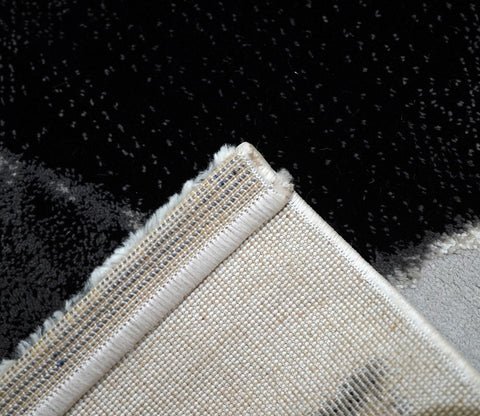 Bergen Black and White Abstract Pattern Carpet  (11 x 7 Feet)