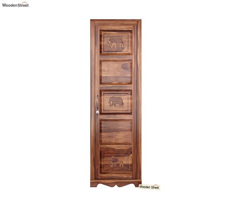 Emboss 1 Door Multi Utility Wardrobe (Honey Finish)