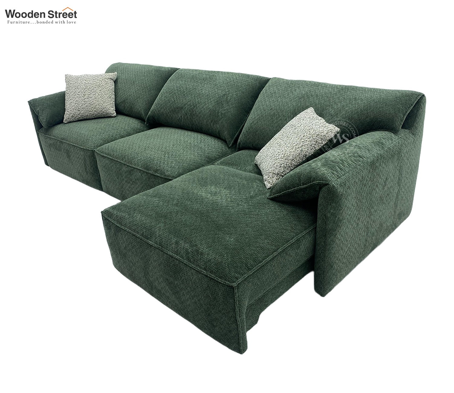 Elden Powered Recliner Sofa with Extendable Seating (Green)