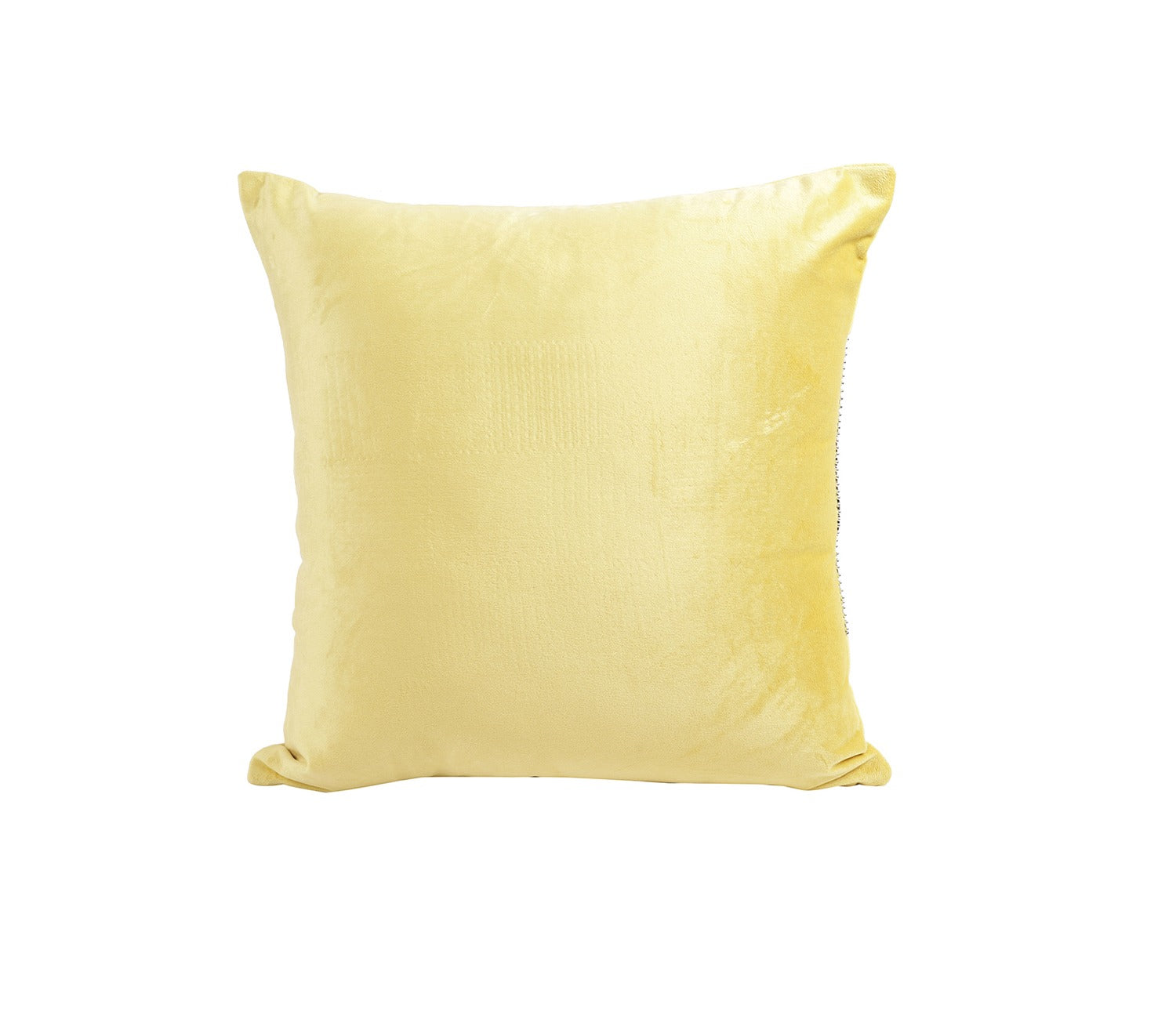 Velvet Beaded Cushion Covers - Set of 2 (Yellow, 18 x 18 inch)