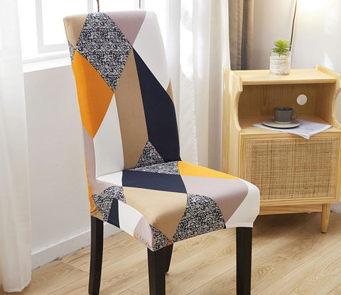 Cedric Modern Abstract Printed Polyester Spandex 1 Piece Chair Cover