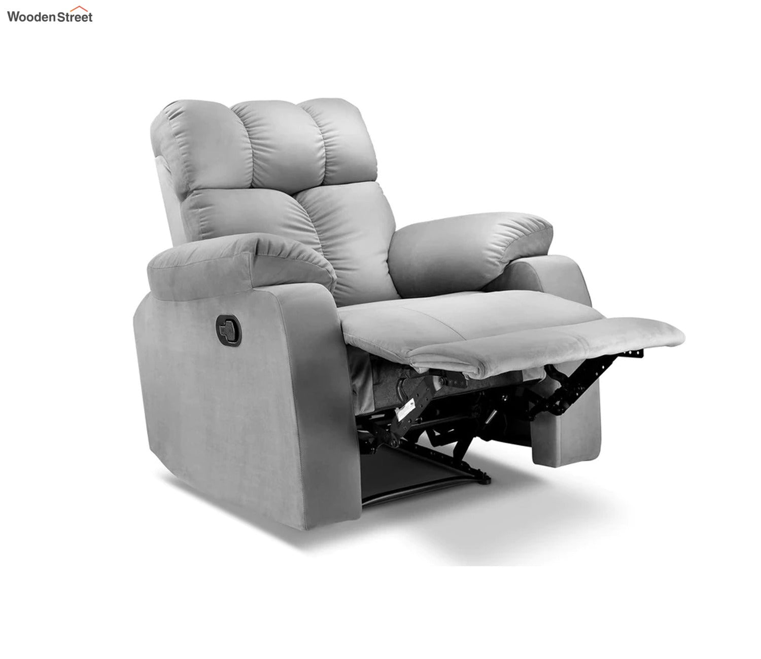 Valios Fabric 1 Seater Manual Recliner Chair (Grey)