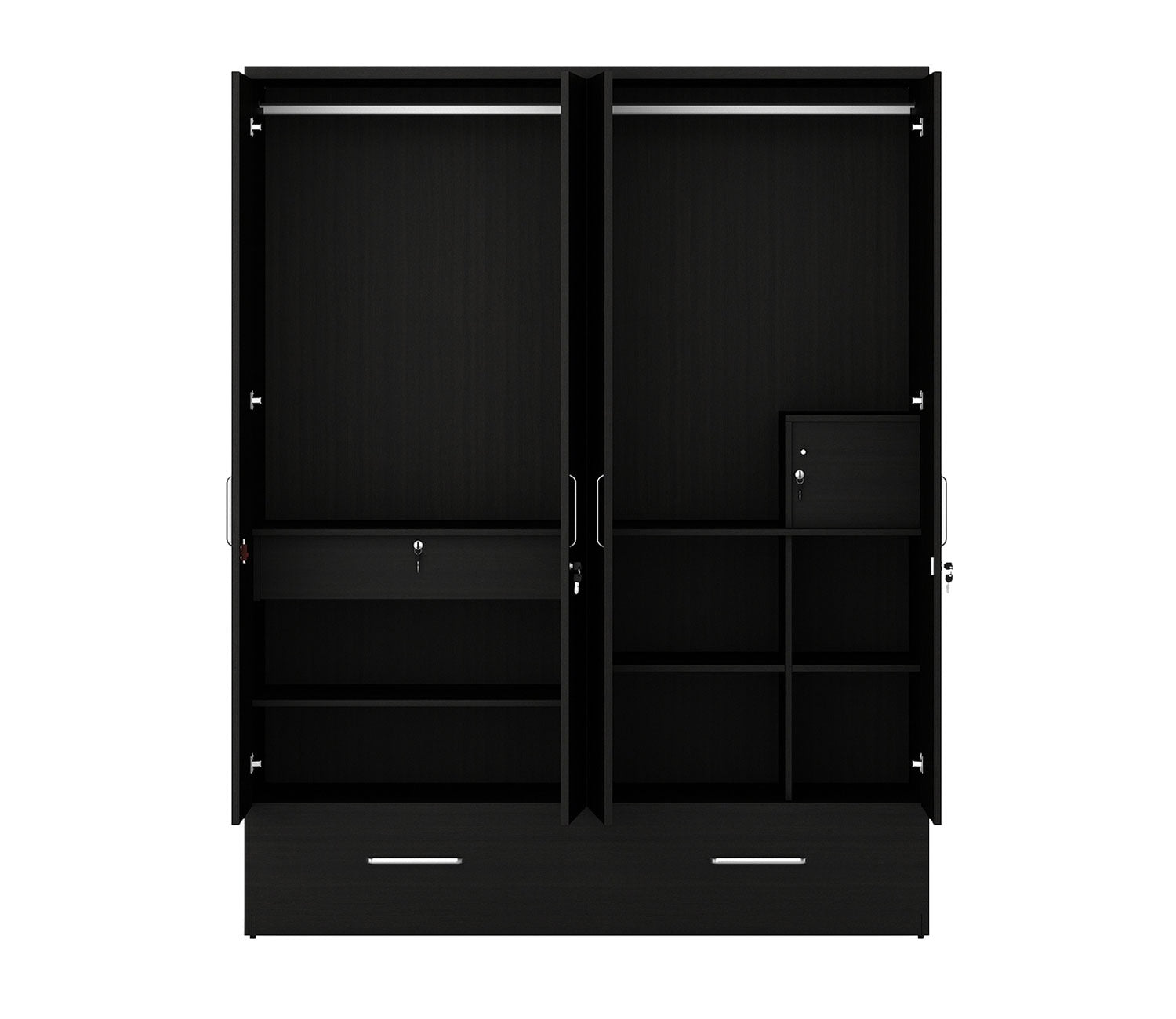 Kosmo Linden 4 Door Wardrobe with Mirror (Flowery Wenge Finish)