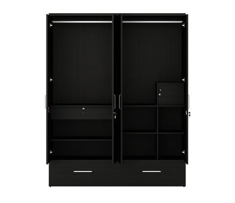 Kosmo Linden 4 Door Wardrobe with Mirror (Flowery Wenge Finish)