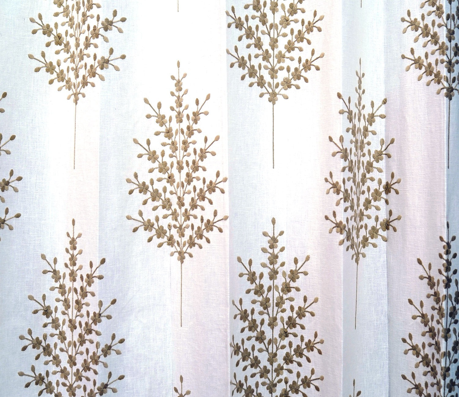 Jacquard Tree 1 Piece Sheer Curtain (Beige, 7 Feet)
