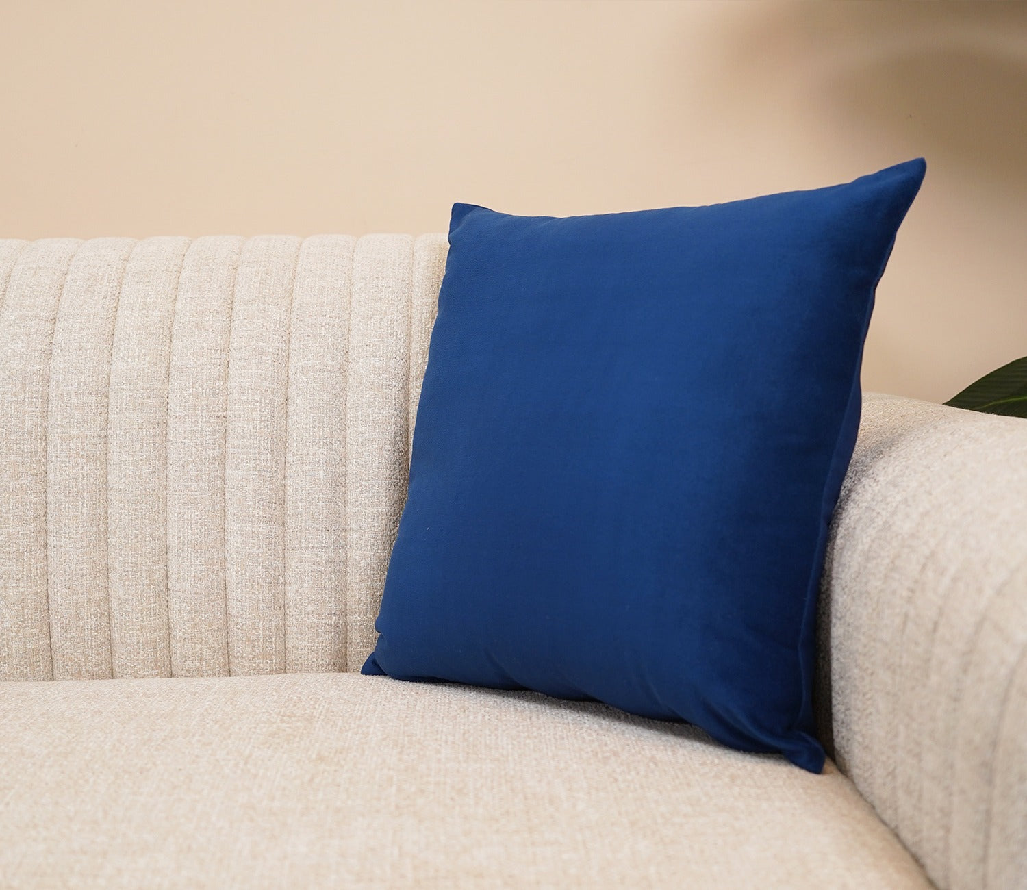 Cupid Velvet Cushion Cover - Pack of 1 (16 x 16 Inch, Indigo Blue)