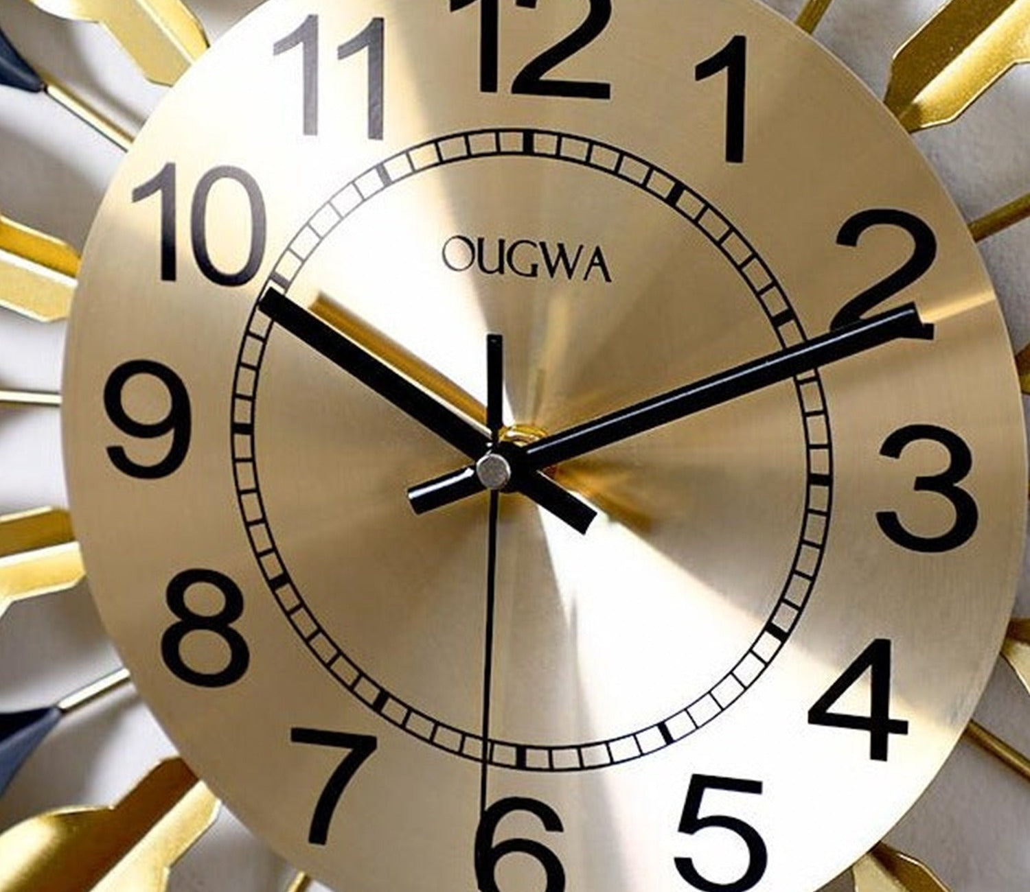 Black and Golden Designer Metal Wall Clock