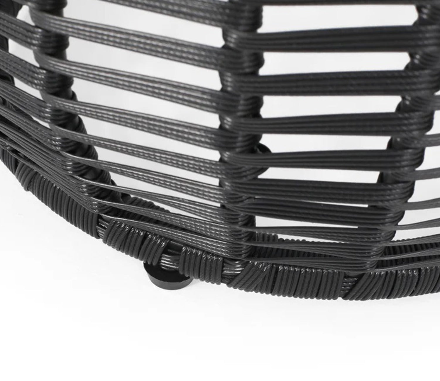 Black Rope 2 Seater Chair With Table And Grey Cushions Balcony Set
