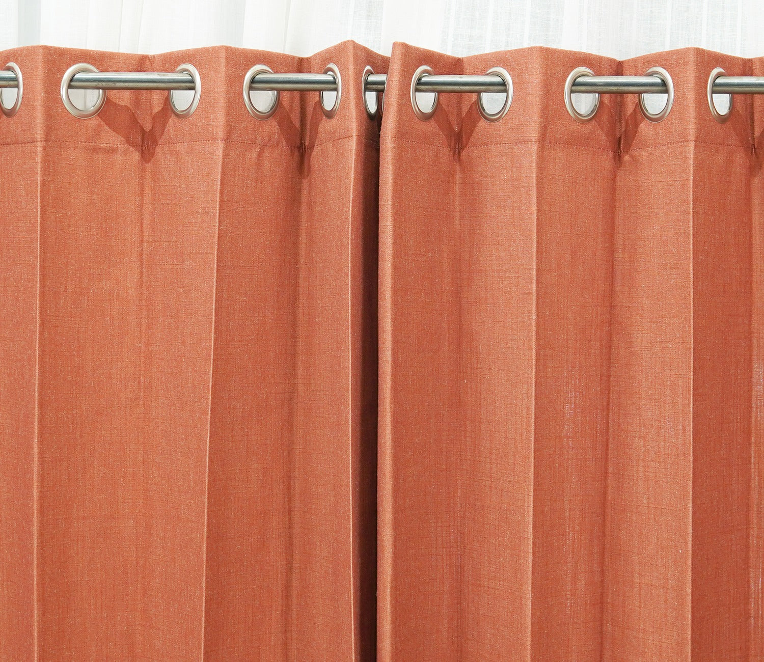 Solid Plain 1 Piece Light-Filtering Curtain (Orange, 7 Feet)