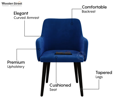 Aureya Upholstered Arm Chair (Indigo Blue)