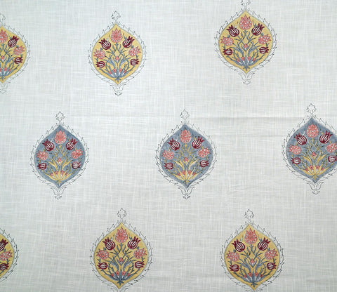Flower Butah Multicolor 1 Piece Door Curtain (White, 7 Feet)