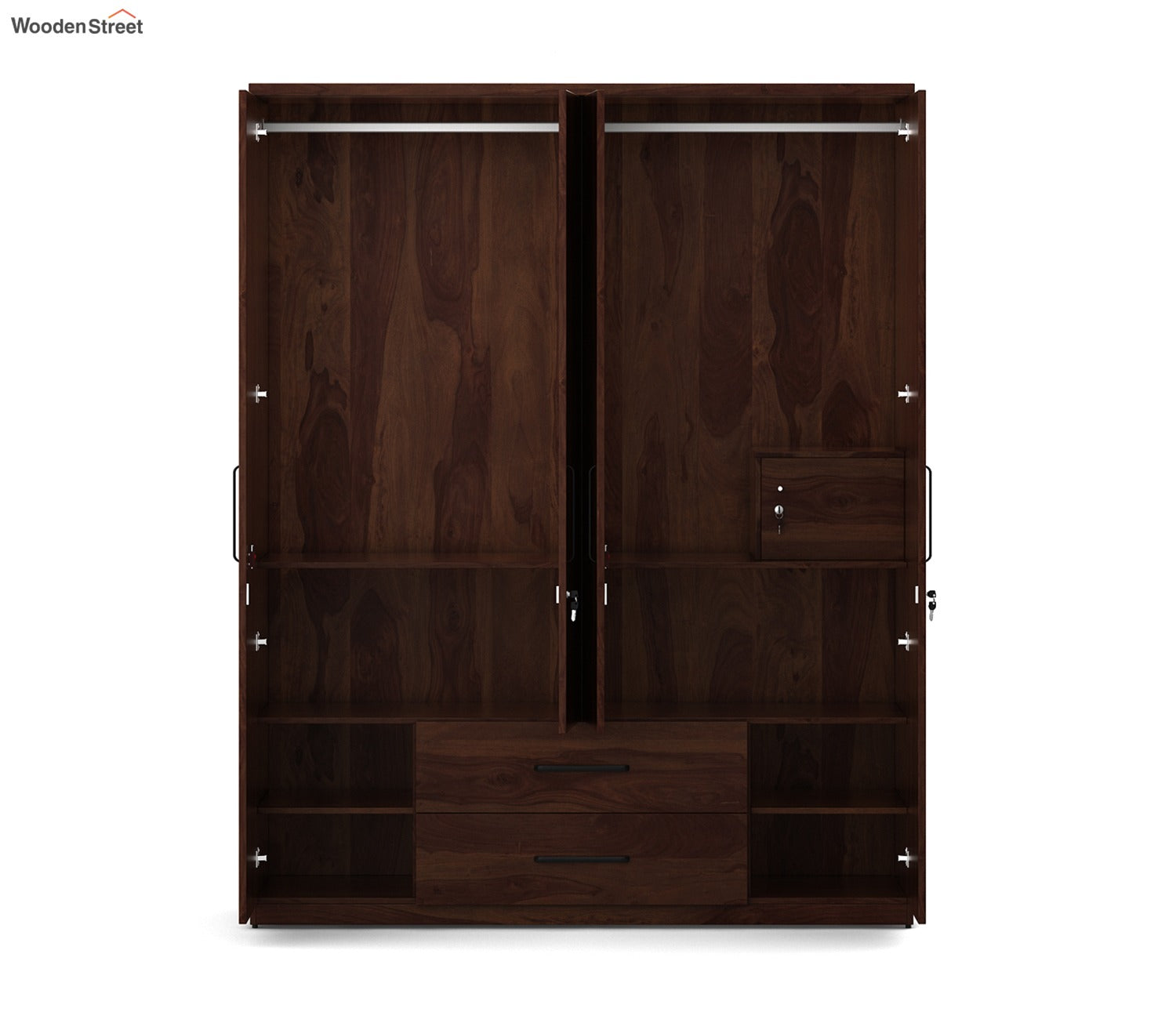 Kosmo Lauren 4 Door Wardrobe With Mirror (Exotic Teak Finish)