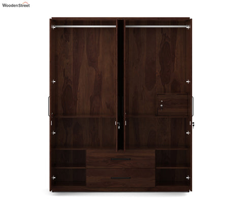 Kosmo Lauren 4 Door Wardrobe With Mirror (Exotic Teak Finish)