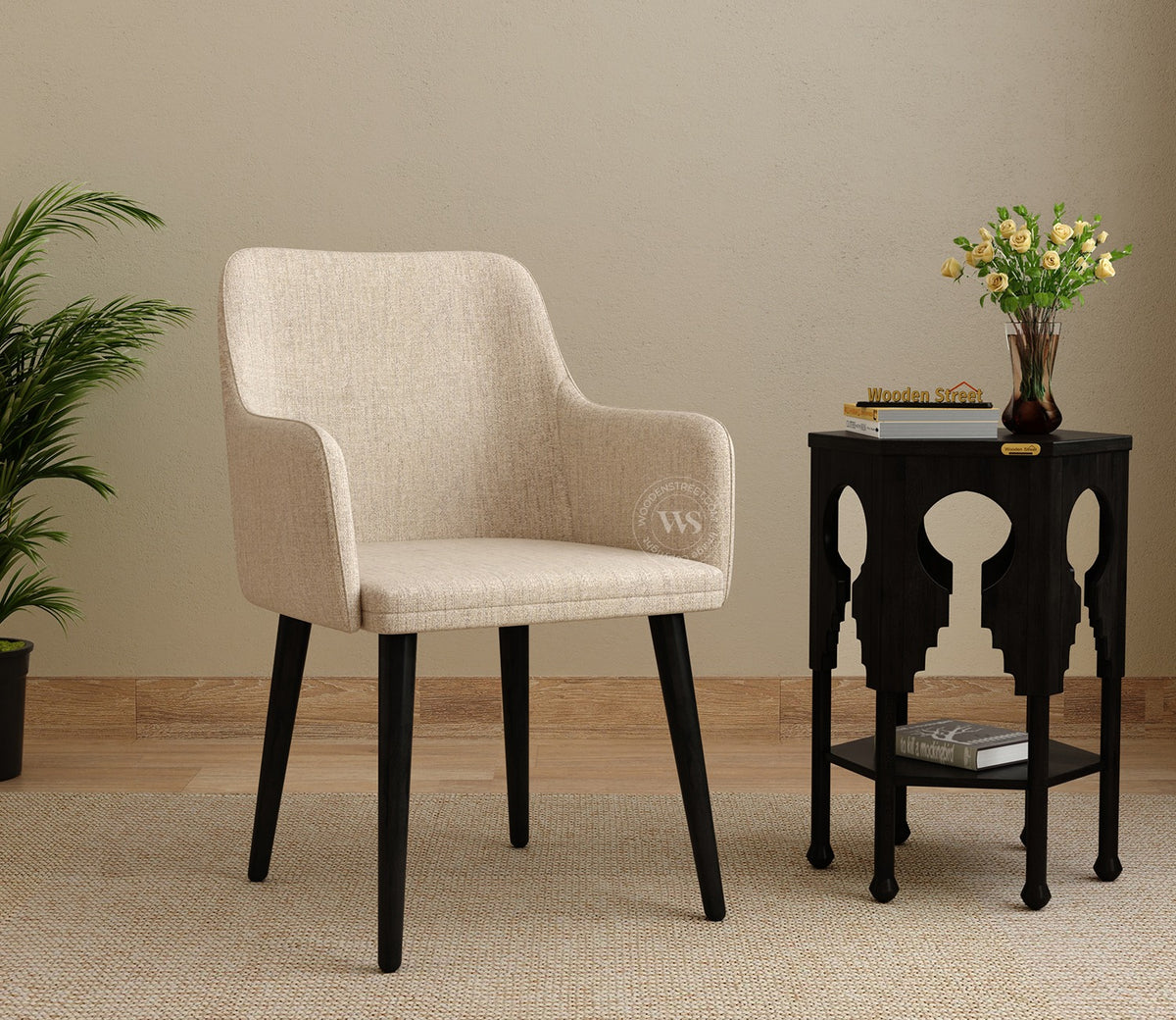 Aureya Upholstered Arm Chair (Jade Ivory)