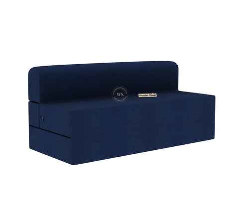 Voltz Fabric Sofa Cum Bed (72 x 72 Inch, Azure Blue)