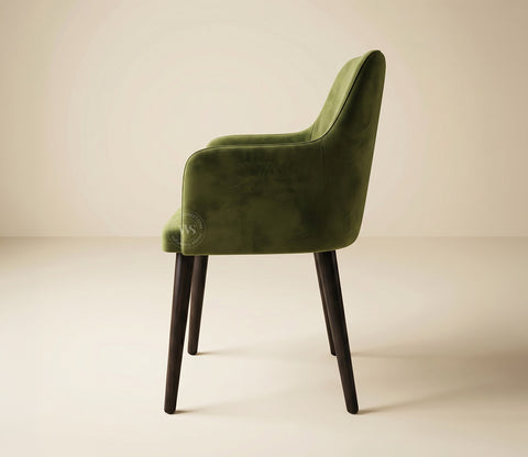 Aureya Upholstered Arm Chair (Dark Olive Green)