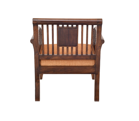 Nyle Single Seater Sofa in Teakwood with Walnut Finish