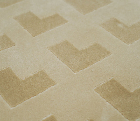 Bricka White and Beige Checkered Carpet  (11 x 7.8 Feet)