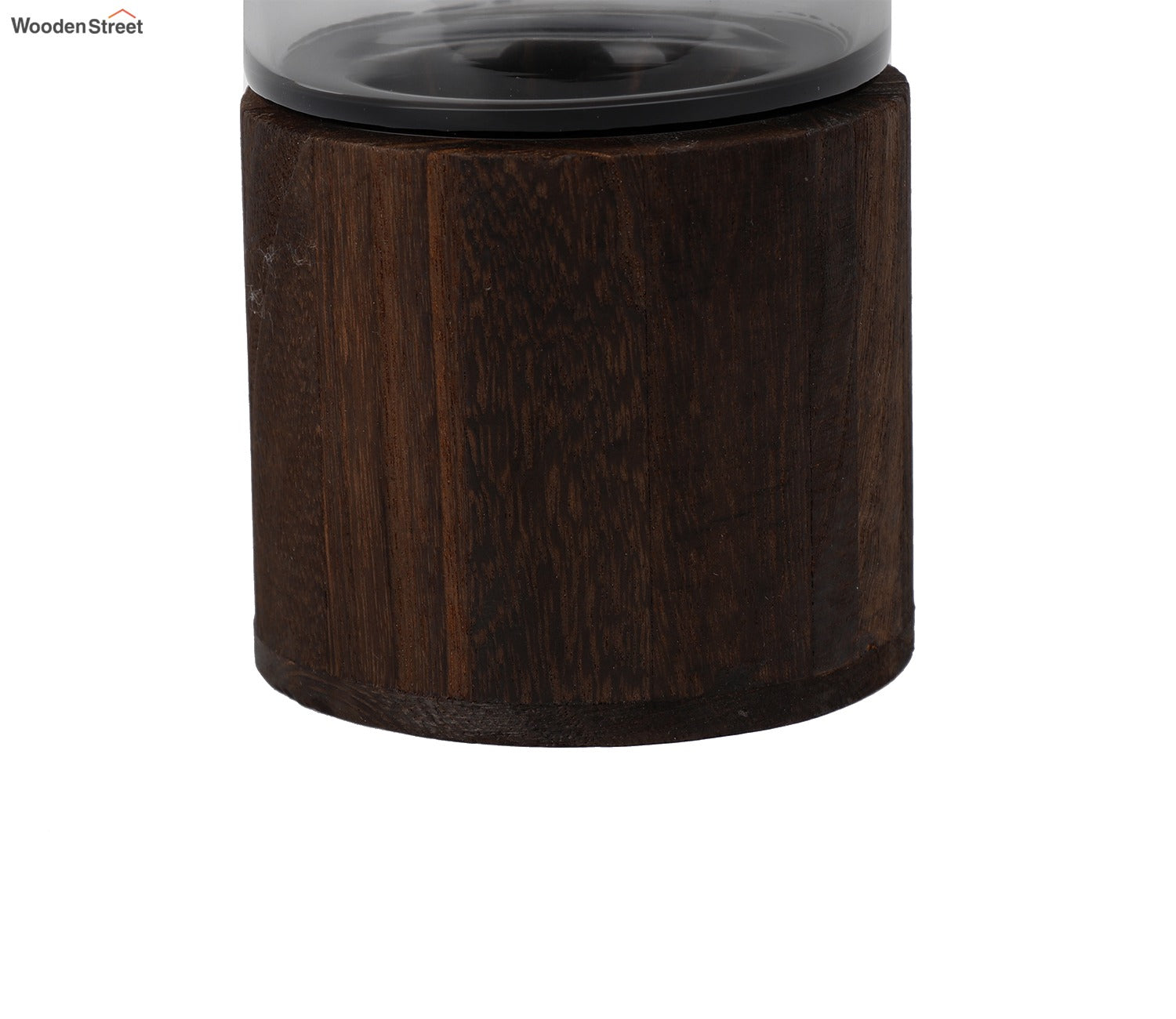 Delicate Husk Glass Vase With Wooden Base