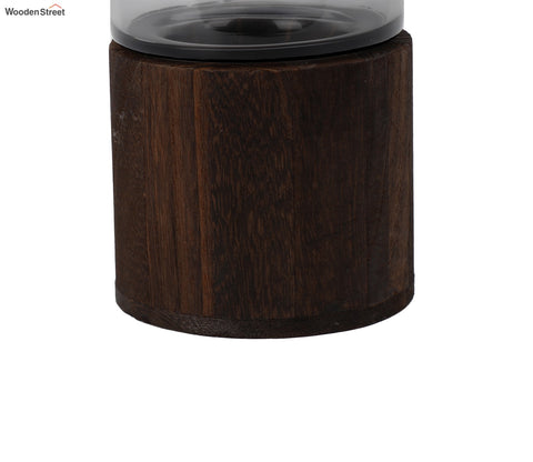 Delicate Husk Glass Vase With Wooden Base