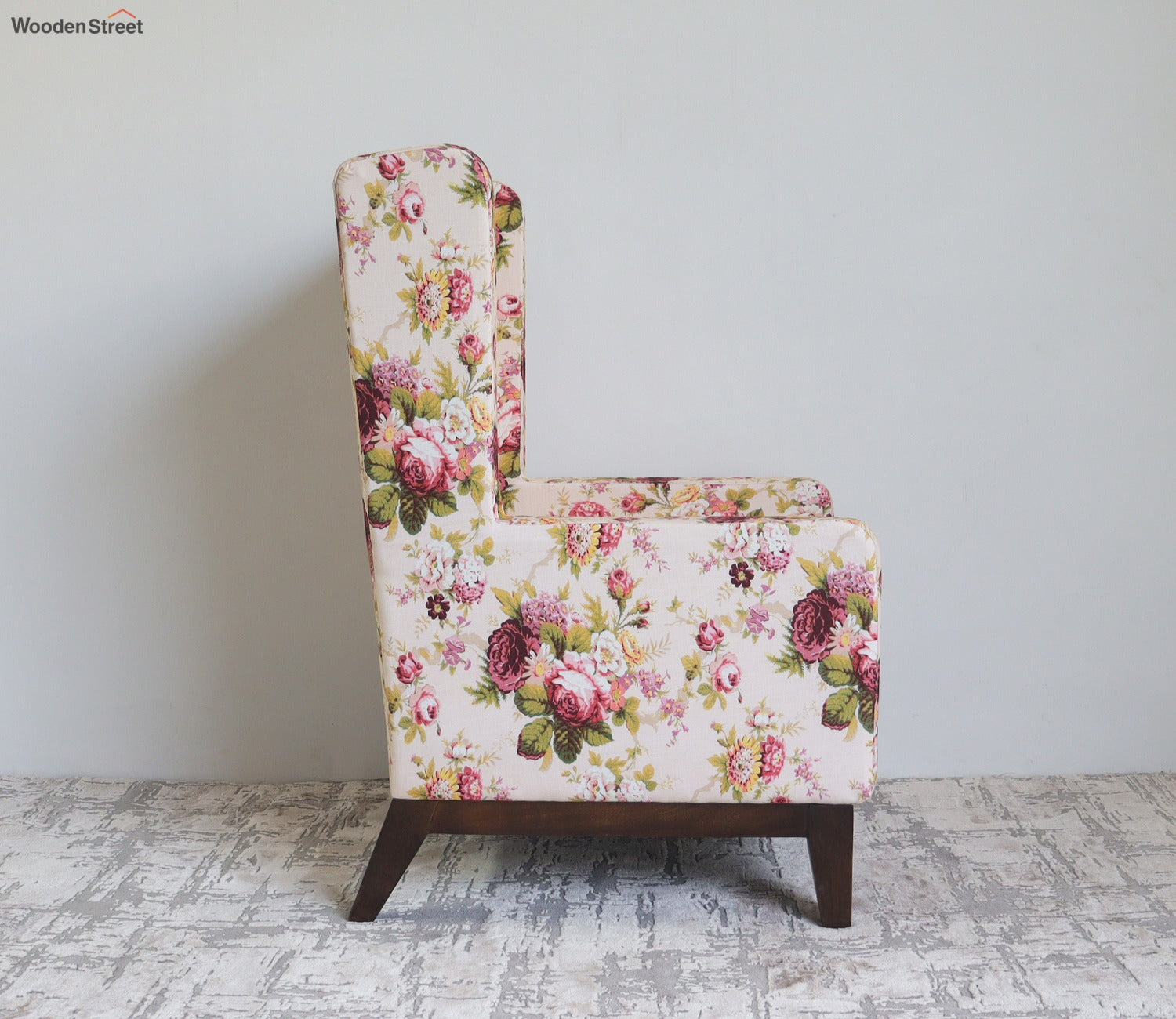 Joan Wingback Chair (Fabric, Cream Blossom)