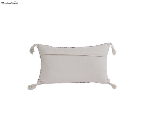 Super Soft Ethnic Design Set of 2 Embroidered Cushion Cover (Purple, 20 x 12 inches)