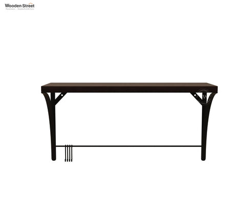 Hedwig Wooden Wall Mounted Shelf With 4 Hanging Metal Hooks, Multipurpose Wall Shelf For Living Room/Bedroom (Flowery Wenge)