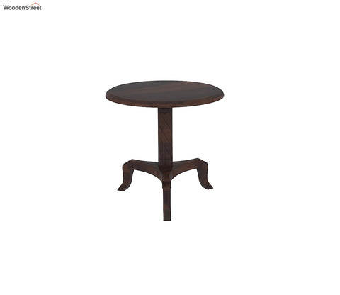 Arctic Sheesham Wood Round Stool (Walnut Finish)