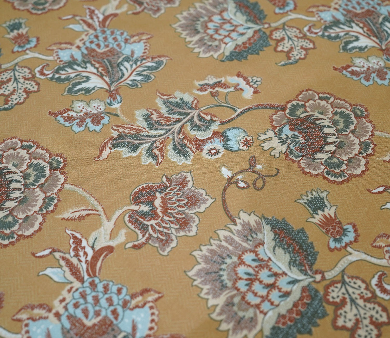 Mehrab Classic Printed King Size Bedsheet (Mustard)