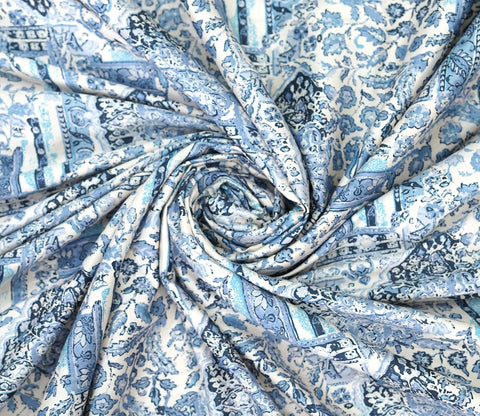Allure Classic Printed King Size Bedsheet (Blue)