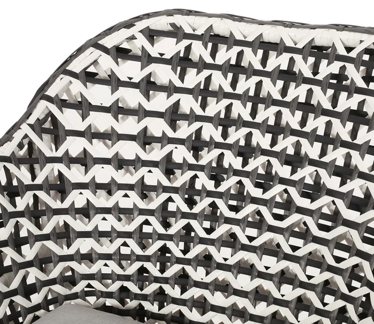 Black And White Rope 2 Seater Chair Set With Cream Cushions