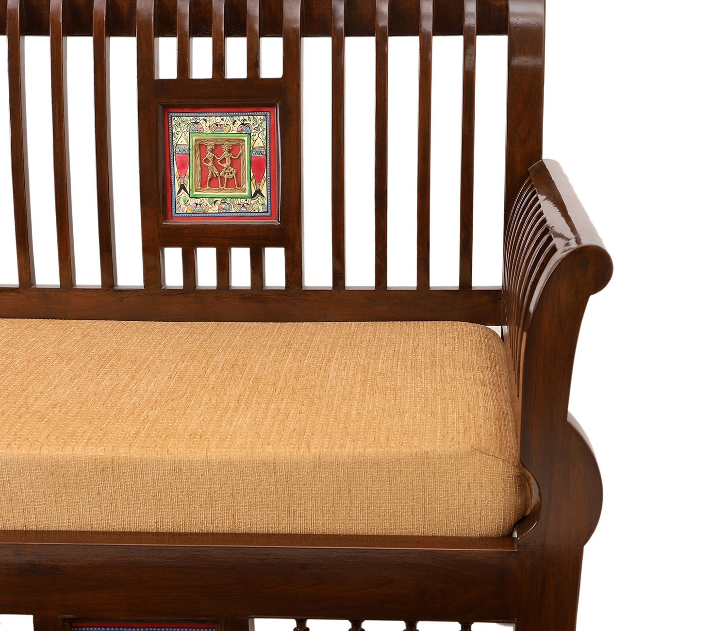 Nyle Three Seater Sofa in Teakwood with Walnut Finish