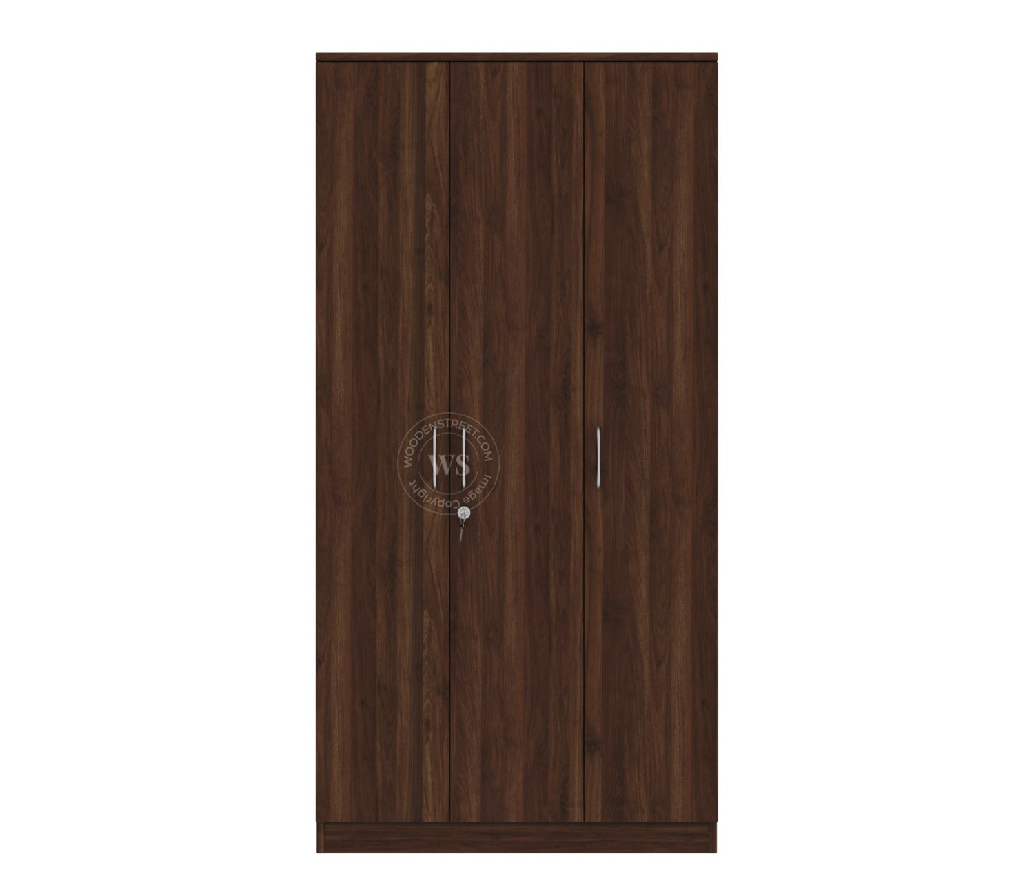 Kayden 3 Door Multi Utility Wardrobe With Hanging Rod (Columbian Walnut Finish)