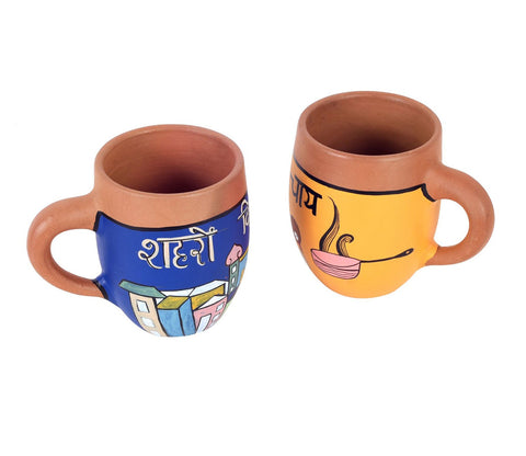 Earthen Elegance Hand Painted Chai Cups