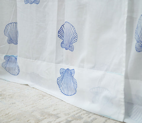 Shell 1 Piece Door Curtain (White, 7 Feet)