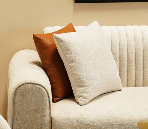 Klara Cushion Cover with Filler -Pack Of 1 (18x18 Inch, Jade Ivory)