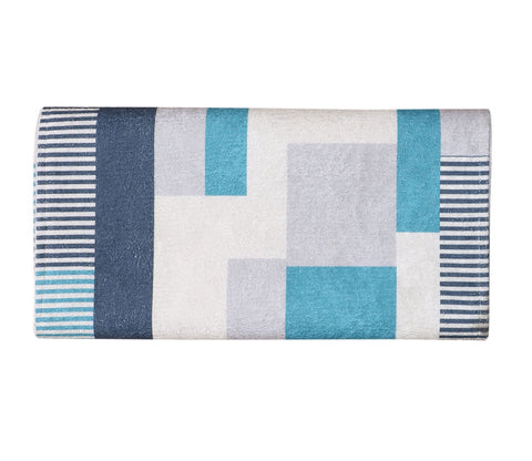 Blue Stripes Velvet Printed Table Runner (72 x 14 inches)